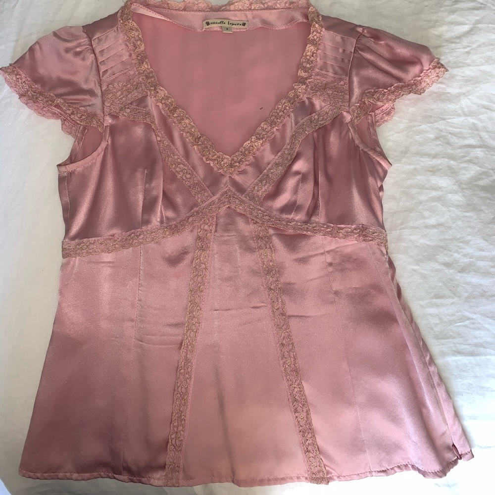 satin pink top